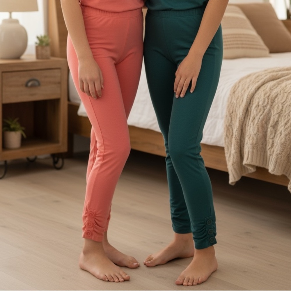 Lily & London’s Girls Leggings Lot of 2 Pink & Teal Size 16Y